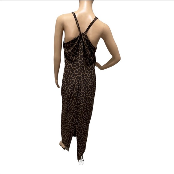 Lew Magram Vintage Animal Print Halter style Maxi Dress Size 8 - Picture 2 of 9